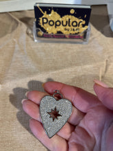 Load image into Gallery viewer, CHARM: RHINESTONE PAVE HEART with Starburst (SILVER/ROSE GOLD)