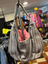 Load image into Gallery viewer, VEGAN BAG: RHINESTONE HOBO ACCENT (SILVER)