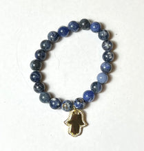 Load image into Gallery viewer, L & J COLLECTION BRACELET: STACKER HAMSA PAVE CHARM