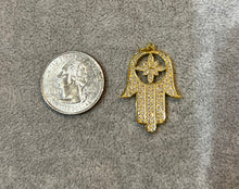 Load image into Gallery viewer, CHARM: RHINESTONE HAMSA (GOLD/SILVER)