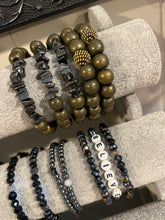 Load image into Gallery viewer, L & J COLLECTION BRACELET: STACKER WOOD BEADS (GREEN)