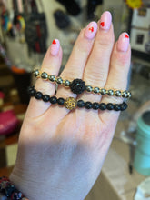 Load image into Gallery viewer, L & J COLLECTION BRACELET: STACKER BLACK PAVE BALL