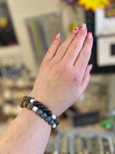 Load image into Gallery viewer, L & J COLLECTION BRACELET: STACKER WOOD AND GLASS BEAD MIX