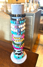 Load image into Gallery viewer, L & J COLLECTION BRACELET: STACKER WOOD AND GLASS BEAD MIX