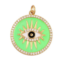 Load image into Gallery viewer, CHARM: ENAMEL EYE (GREEN/WHITE/BLACK)