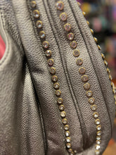 Load image into Gallery viewer, VEGAN BAG: RHINESTONE HOBO ACCENT (SILVER)