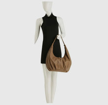 Load image into Gallery viewer, VEGAN BAG: RHINESTONE HOBO (CAMEL)