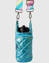 Load image into Gallery viewer, PUFFER: WATER BOTTLE CROSSBODY BAG (AQUA BLUE)