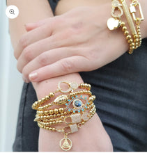 Load image into Gallery viewer, BRACELET: LOBSTER CLASP BEAD W PAVE (GOLD/SILVER)