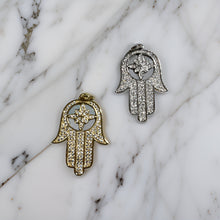 Load image into Gallery viewer, CHARM: RHINESTONE HAMSA (GOLD/SILVER)