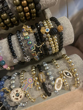 Load image into Gallery viewer, L & J COLLECTION BRACELET: STACKER BLACK PAVE BALL