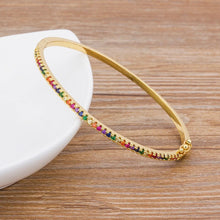 Load image into Gallery viewer, SALE BRACELET: BANGLE RAINBOW STONES