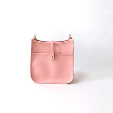 Load image into Gallery viewer, SALE VEGAN MESSENGER: PINK WITH STRIPE STRAP