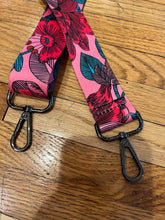 Load image into Gallery viewer, BAG STRAP: FLORAL PINKS (GUNMETAL/SILVER/GOLD HARDWARE)