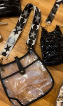 Load image into Gallery viewer, SALE MESSENGER: CLEAR JELLY BLACK W STAR STRAP (BLACK)