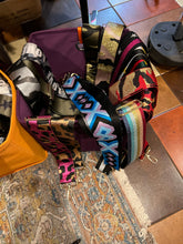 Load image into Gallery viewer, BAG STRAP: ANIMAL PRINT PURPLE (GOLD OR SILVER HARDWARE)