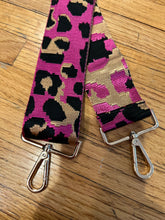 Load image into Gallery viewer, BAG STRAP: ANIMAL PRINT PURPLE (GOLD OR SILVER HARDWARE)