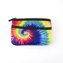 Load image into Gallery viewer, NEOPRENE ZIPPER KEY CHAIN/ POUCH: RAINBOW TIE DYE