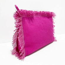 Load image into Gallery viewer, SALE CANVAS FRINGE CROSSBODY: FUSCHIA