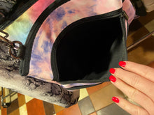 Load image into Gallery viewer, SALE NEOPRENE MESSENGER BLACK RED/GREY STRIPE