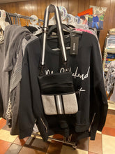 Load image into Gallery viewer, SALE NEOPRENE MESSENGER BLACK RED/GREY STRIPE