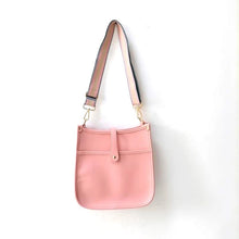 Load image into Gallery viewer, SALE VEGAN MESSENGER: PINK WITH STRIPE STRAP