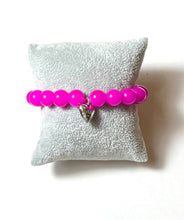 Load image into Gallery viewer, L &amp; J COLLECTION BRACELET: STACKER PUFFY HEART CHARM (FUCHSIA)
