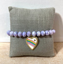 Load image into Gallery viewer, L &amp; J COLLECTION BRACELET: RAINBOW HEART CHARM
