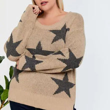 Load image into Gallery viewer, TOP: PLUS STAR KNIT SWEATER
