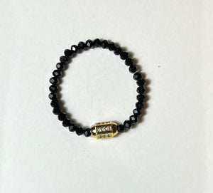 L & J COLLECTION BRACELET: STACKER PAVE BARREL (GOLD)