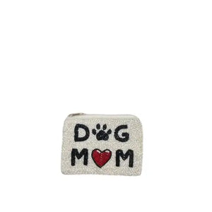 BEADED POUCH: DOG MOM