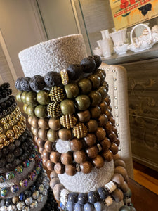 L & J COLLECTION BRACELET: STACKER WOOD BEADS