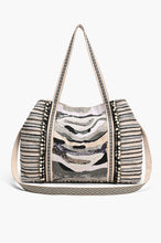 Load image into Gallery viewer, TOTE: SEQUIN BEADED CANVAS CAMO TOTE
