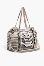 Load image into Gallery viewer, TOTE: SEQUIN BEADED CANVAS CAMO TOTE
