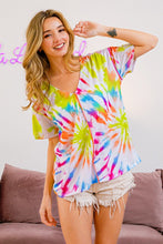 Load image into Gallery viewer, TOP: TIE DYE PRINT JERSEY (WHITE)
