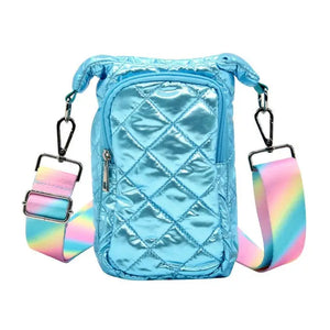 PUFFER: WATER BOTTLE CROSSBODY BAG (AQUA BLUE)