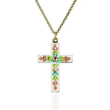 Load image into Gallery viewer, NECKLACES: CRYSTAL GARDEN CROSS
