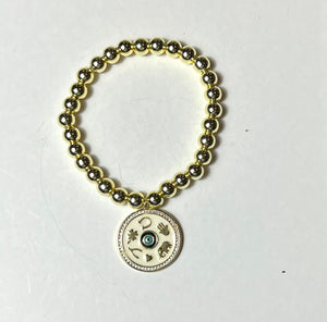 L & J COLLECTION BRACELET: STACKER DISC LUCK CHARM