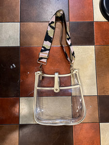 SALE MESSENGER: CLEAR JELLY BLACK W STAR STRAP (GOLD)