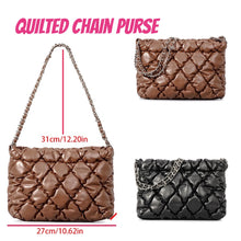 Load image into Gallery viewer, PUFFER: QUILTED CHAIN PURSE (COFFEE)
