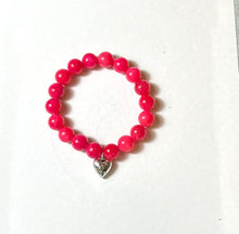 Load image into Gallery viewer, L &amp; J COLLECTION BRACELET: STACKER PUFFY HEART CHARM (ROSY RED)
