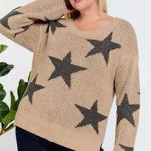 Load image into Gallery viewer, TOP: PLUS STAR KNIT SWEATER
