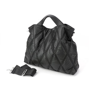 PUFFER: QUILTED SHOULDER/CROSSBODY (BLACK)