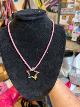 Load image into Gallery viewer, NECKLACE: ENAMEL CHAIN W FLOATING STAR (PINK)
