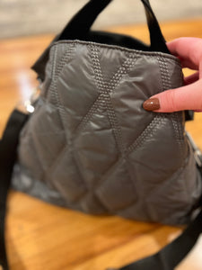 PUFFER: QUILTED SHOULDER/CROSSBODY(SLATE)