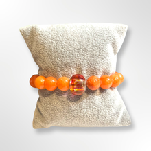 Load image into Gallery viewer, L &amp; J COLLECTION BRACELET: STACKER GLASS SWIRL CHARM (ORANGE)
