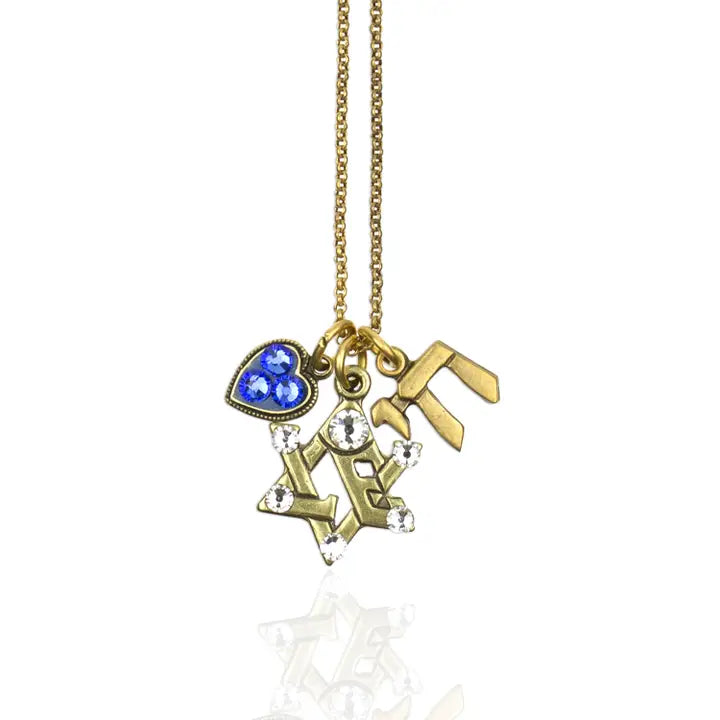 NECKLACES: CRYSTAL CHARM W JUDAICA