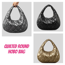 Load image into Gallery viewer, PUFFER: QUILTED ROUND HOBO (SLATE)
