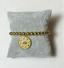 Load image into Gallery viewer, L &amp; J COLLECTION BRACELET: STACKER DISC LUCK GOLD
