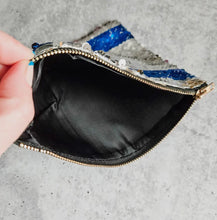 Load image into Gallery viewer, SEQUIN COIN PURSE: ISRAELI FLAG

